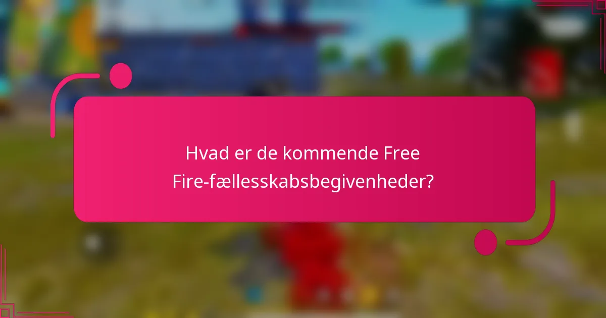 Hvad er de kommende Free Fire-fællesskabsbegivenheder?