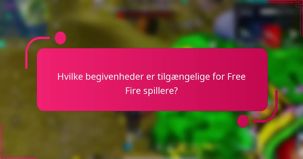 Hvilke begivenheder er tilgængelige for Free Fire spillere?