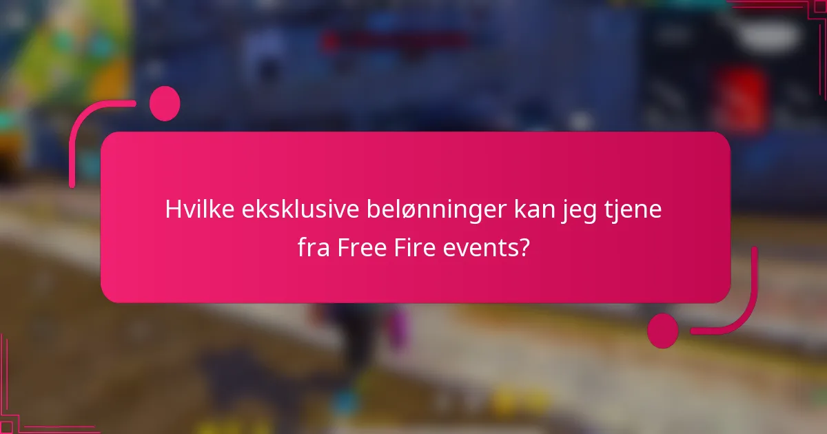 Hvilke eksklusive belønninger kan jeg tjene fra Free Fire events?