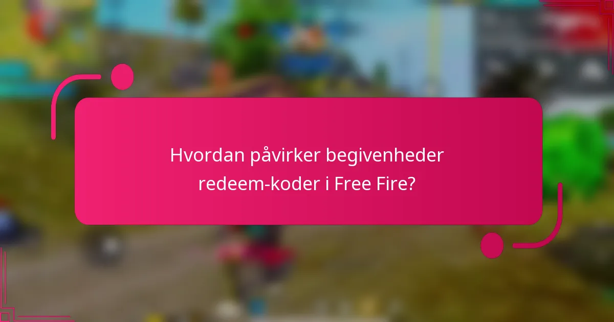 Hvordan påvirker begivenheder redeem-koder i Free Fire?